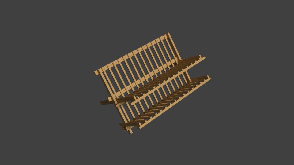 Low-poly Kitchen Wooden Drainage preview image 1